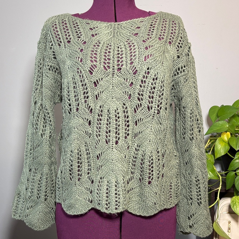 Chelsea & Theodore Olive Knit Sweater